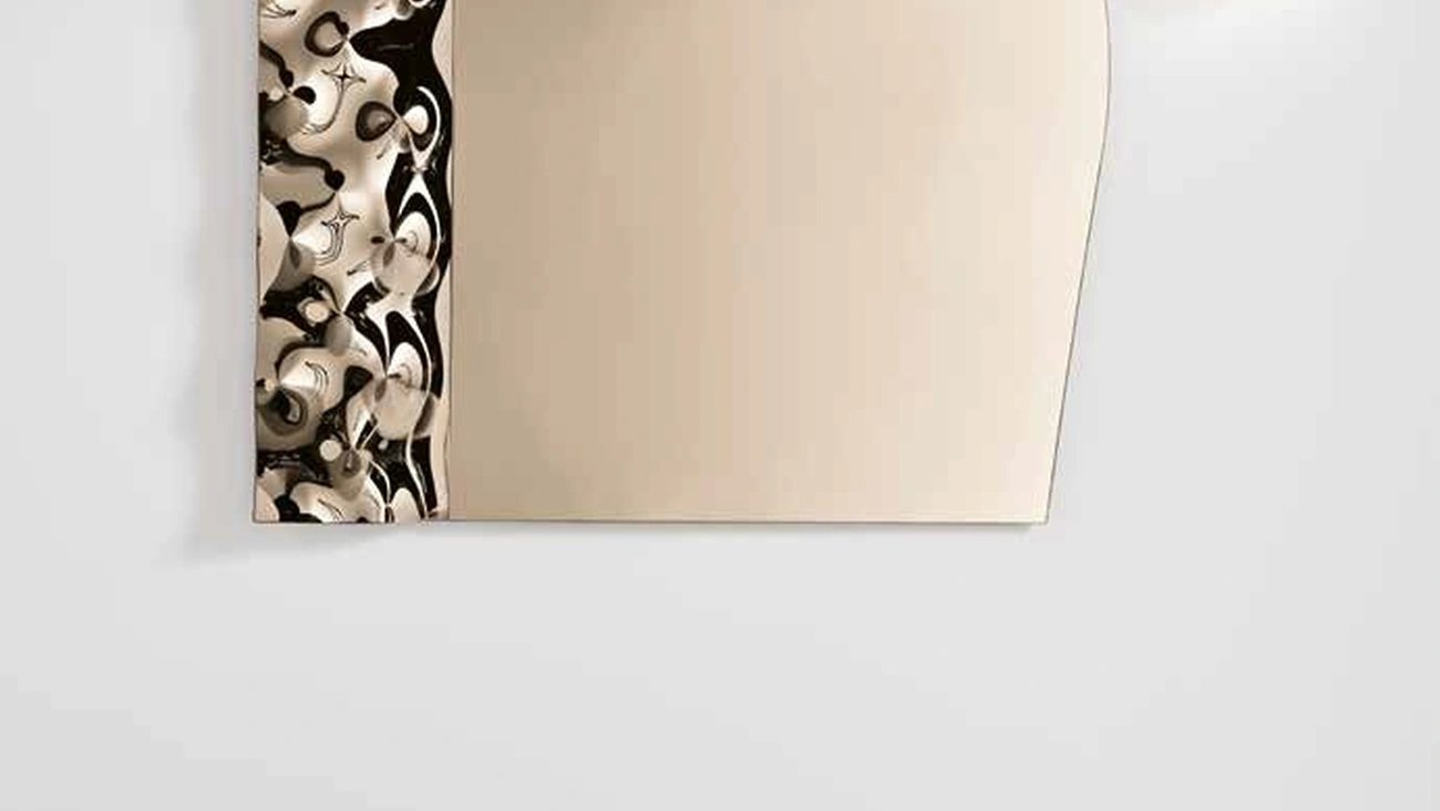 Specchio Lock con inserto in vetro mosso di Capodarte