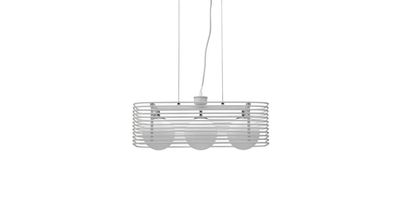 Lampada a sospensione Cage in metallo Bianco di Stones