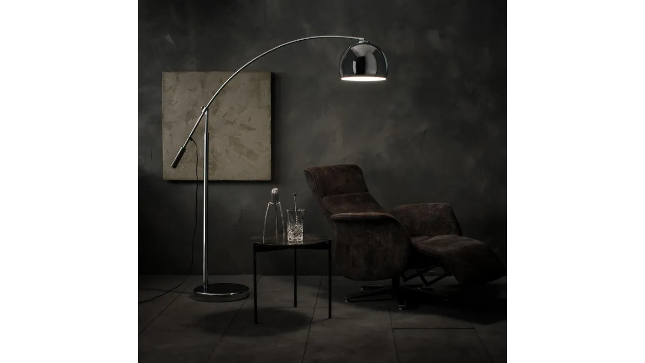 Lampada da terra Manhattan in metallo cromato di Stones