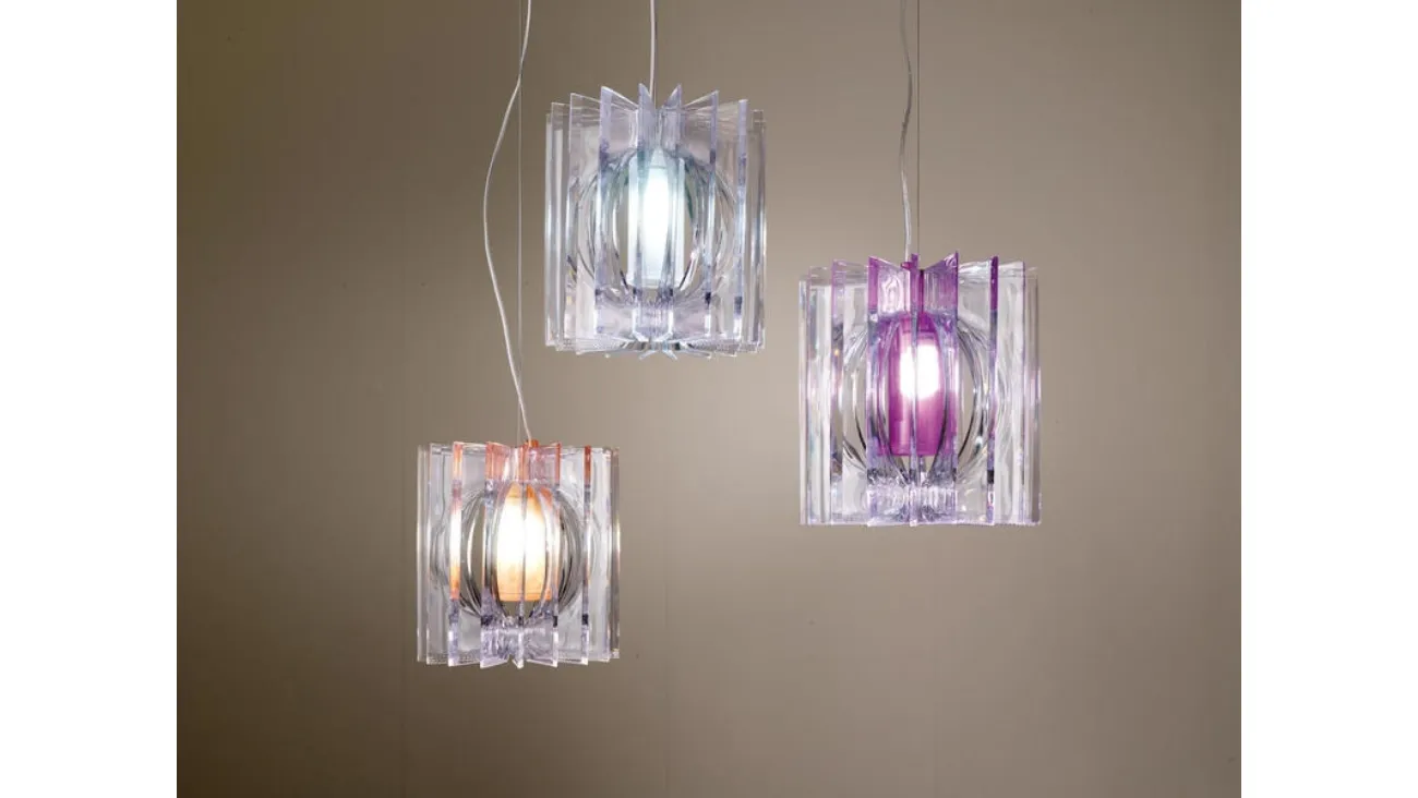 Lampada a sospensione in vetro Pisa di Stones