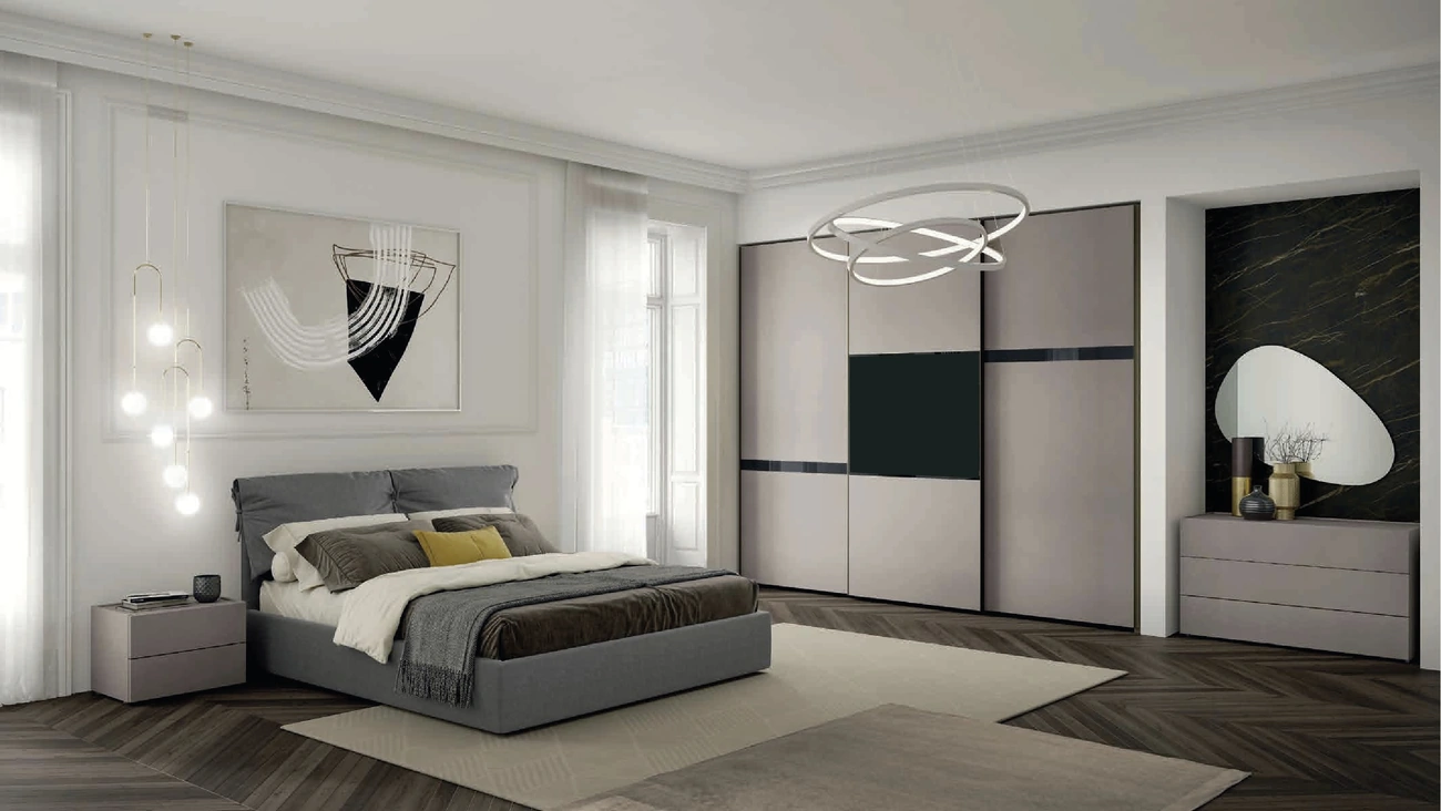 Armadio con ante scorrevoli Chorus Mirror TV di Artigianmobili