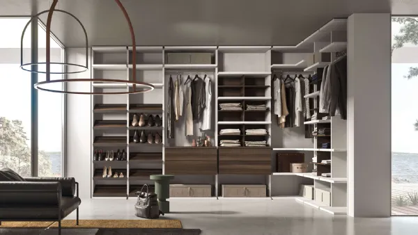 Cabina Armadio angolare in laccato e legno Weekend 01 di Mab
