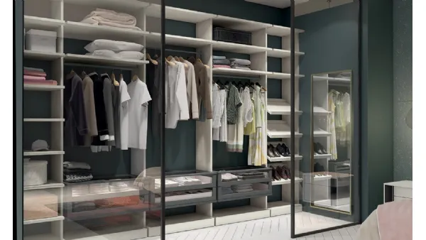 Cabina Armadio in melaminico con ante scorrevoli in vetro Golf Flexo M112 di Colombini Casa