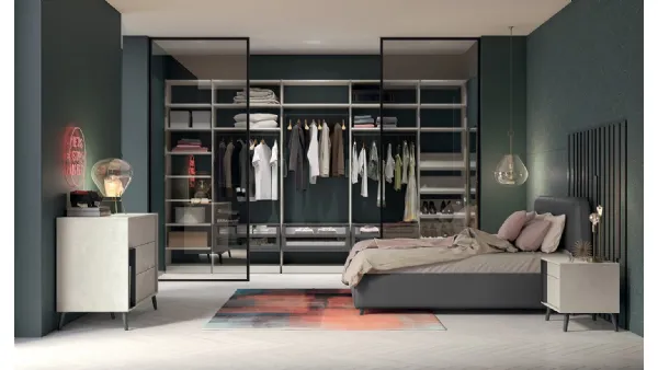 Cabina Armadio Golf M206 in melaminico con ante scorrevoli in vetro di Colombini Casa