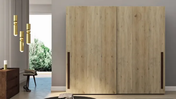 Armadio in legno di rovere con ante scorrevoli Island di Fratelli Mirandola