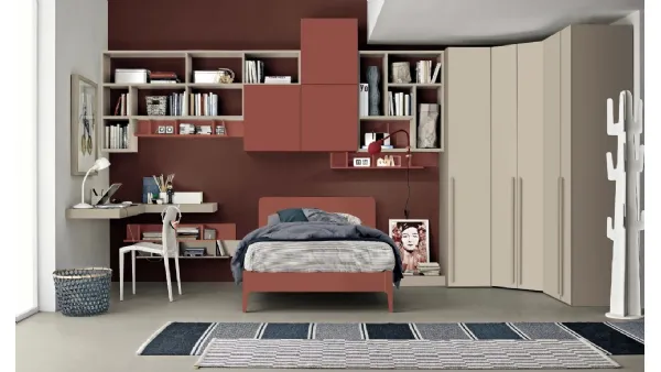 Cameretta componibile Golf Y113 in melaminico di Colombini Casa