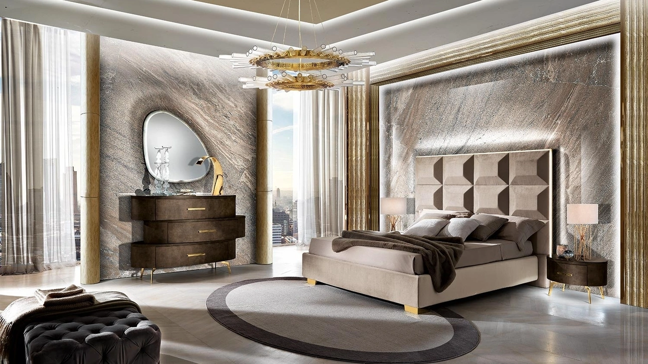 Gruppo Notte rivestito in pelle Incanto di Mobil Più