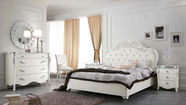 Gruppo Notte intarsiato e decorato Viola di Mobil Più