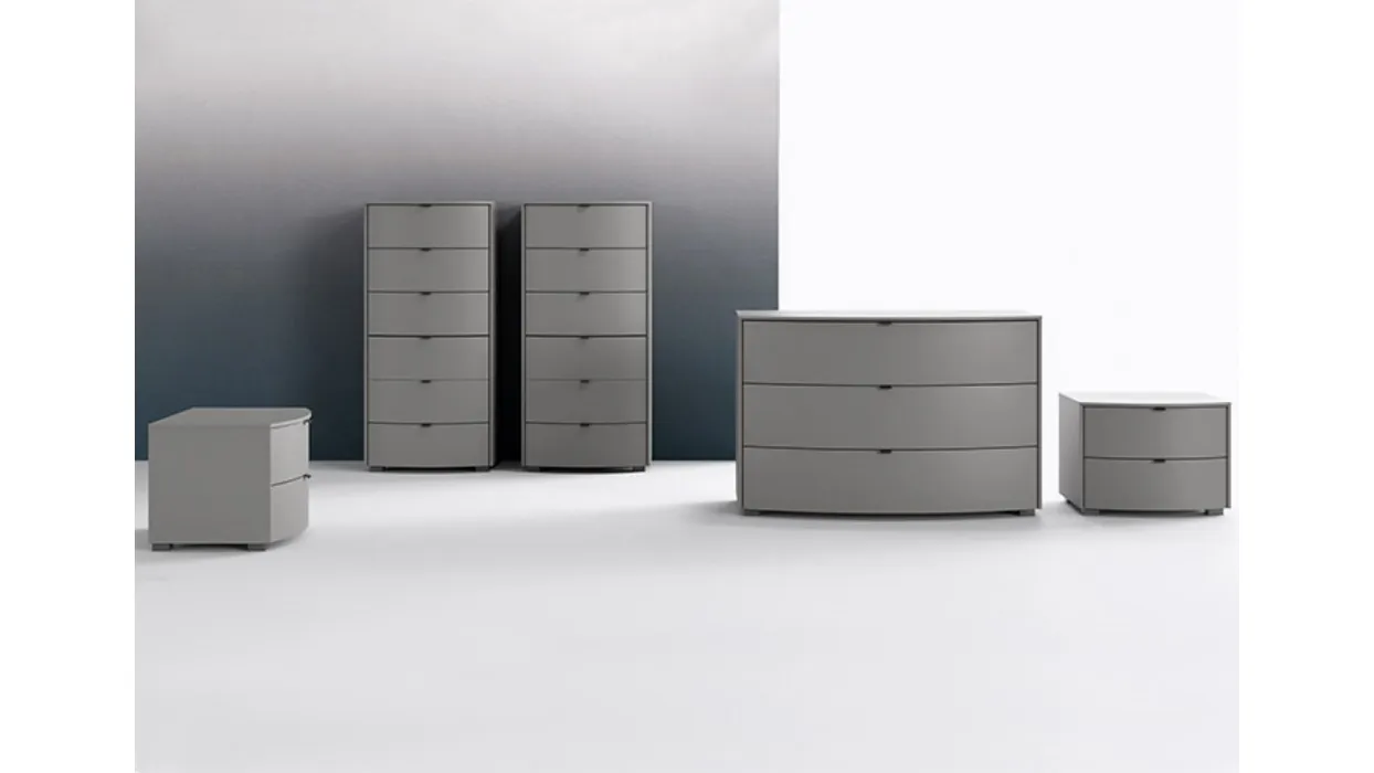 Gruppo notte in laccato grigio opaco Memory di Mab