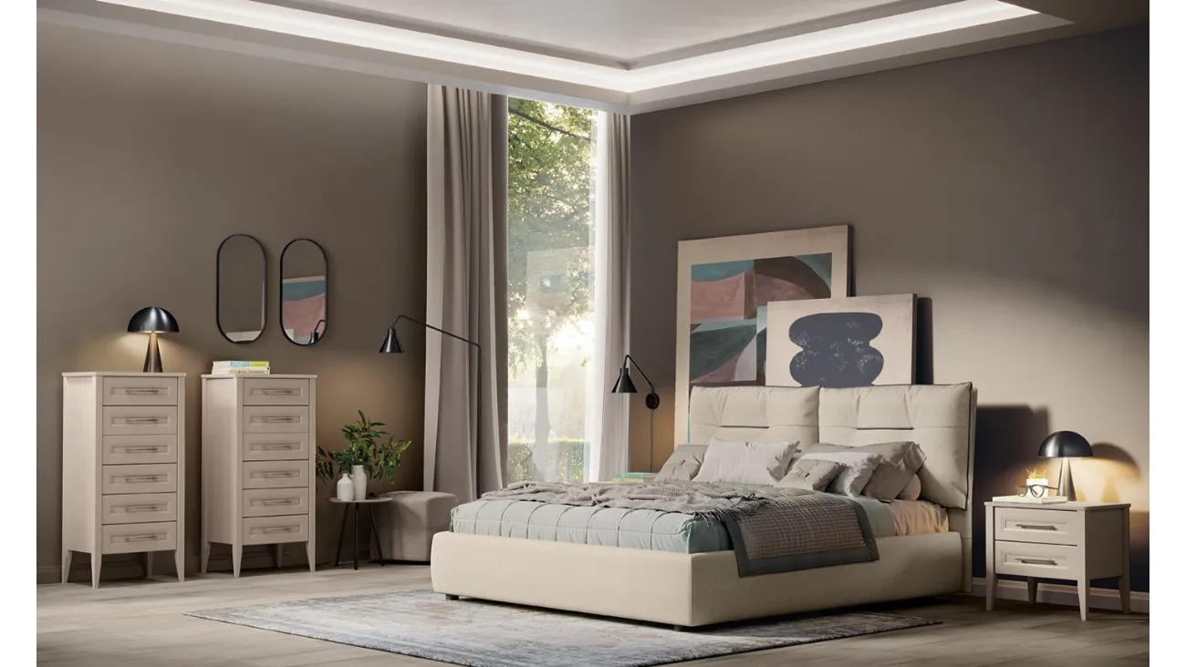 Letto Arcadia Kiss in tessuto imbottito di Colombini Casa