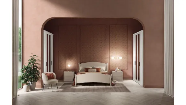 Letto con testiera sagomata Arcadia Rainbow di Colombini Casa