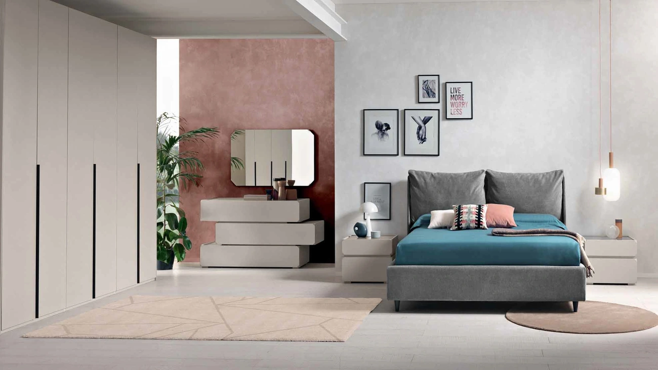 Letto in tessuto imbottito Bravo di Gierre Mobili