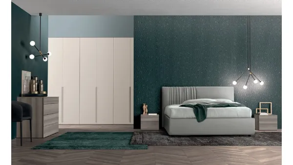 Letto in tessuto imbottito con testiera Vitalyty Evoque di Colombini Casa