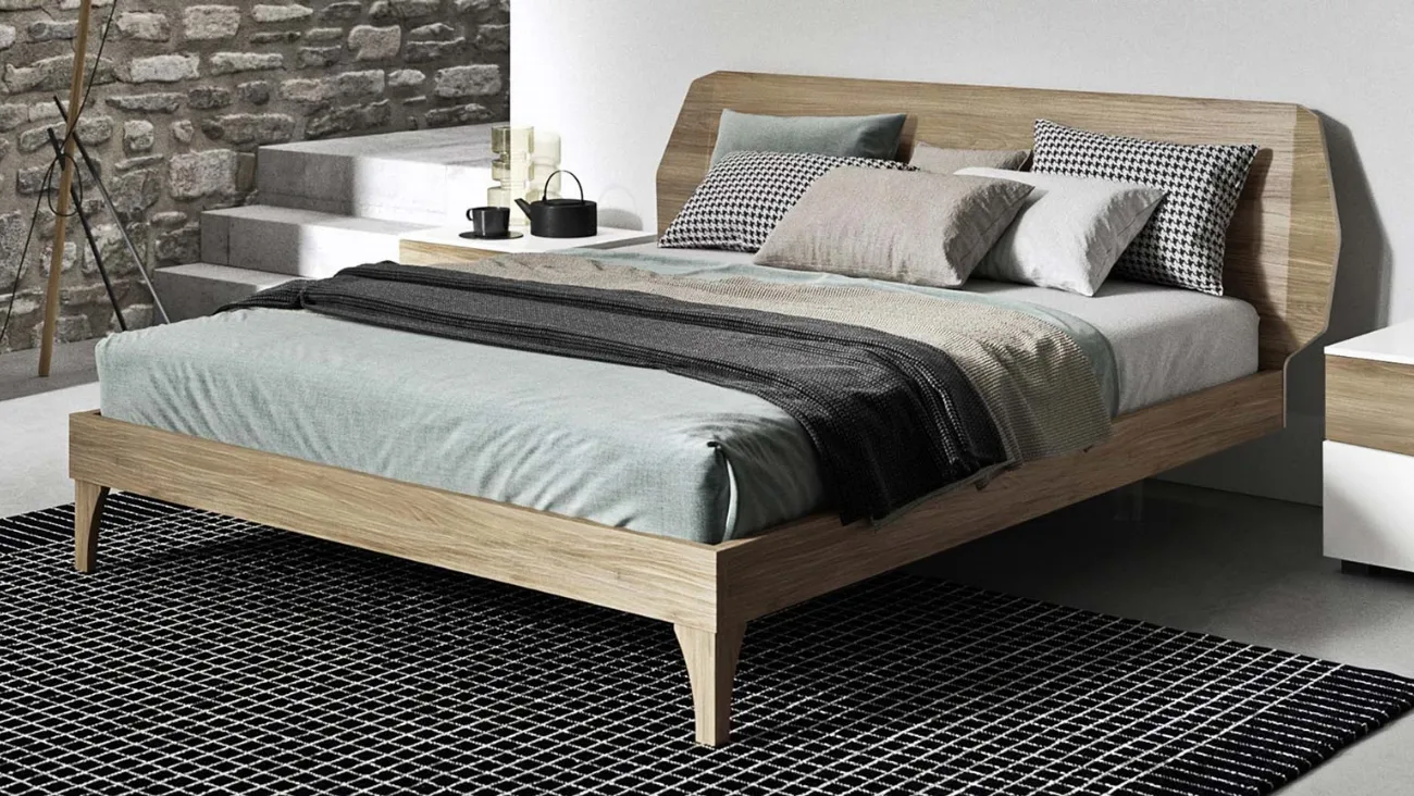 Letto in legno con testiera Coloniale di Mab