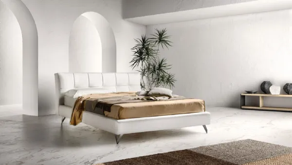 Letto con testiera in tessuto trapuntato Contemporary di Bside