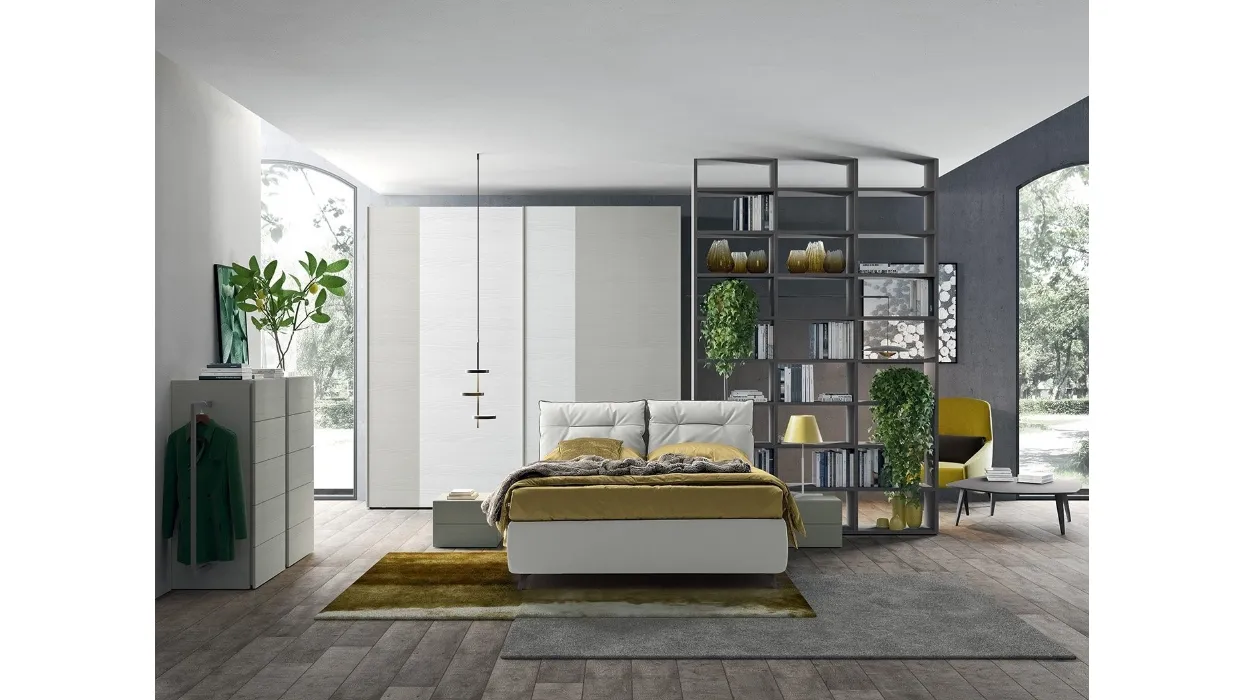 Letto in ecopelle con testiera trapuntata Golf Kiss di Colombini Casa