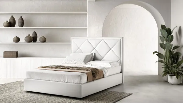 Letto imbottito con testiera trapuntata in ecopelle Precious di Bside