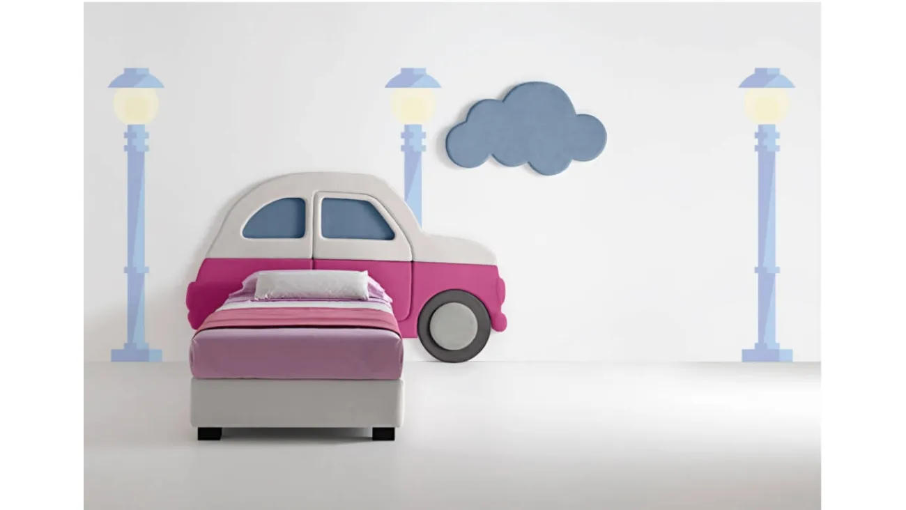 Letto moderno in tessuto per bambini Car di Bside