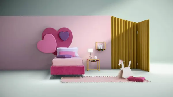 Letto moderno con testiera a forma di cuore Sweet di Bside