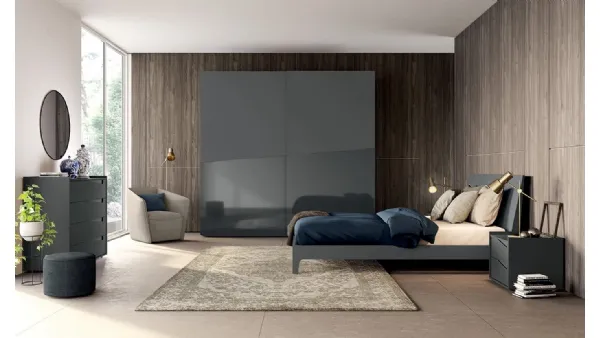 Letto matrimoniale con testiera color Grigio opaco Vitalyty Lancia di Colombini Casa