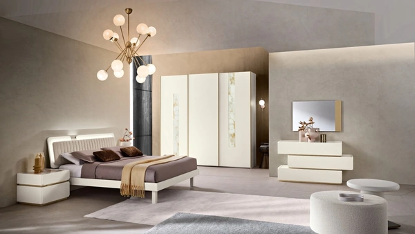 Letto Yuky con testiera con pannello imbottito di Gierre Mobili