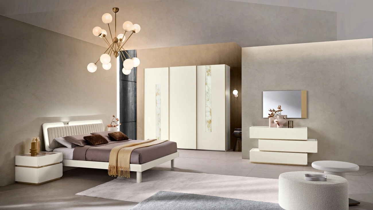 Letto Yuky con testiera con pannello imbottito di Gierre Mobili