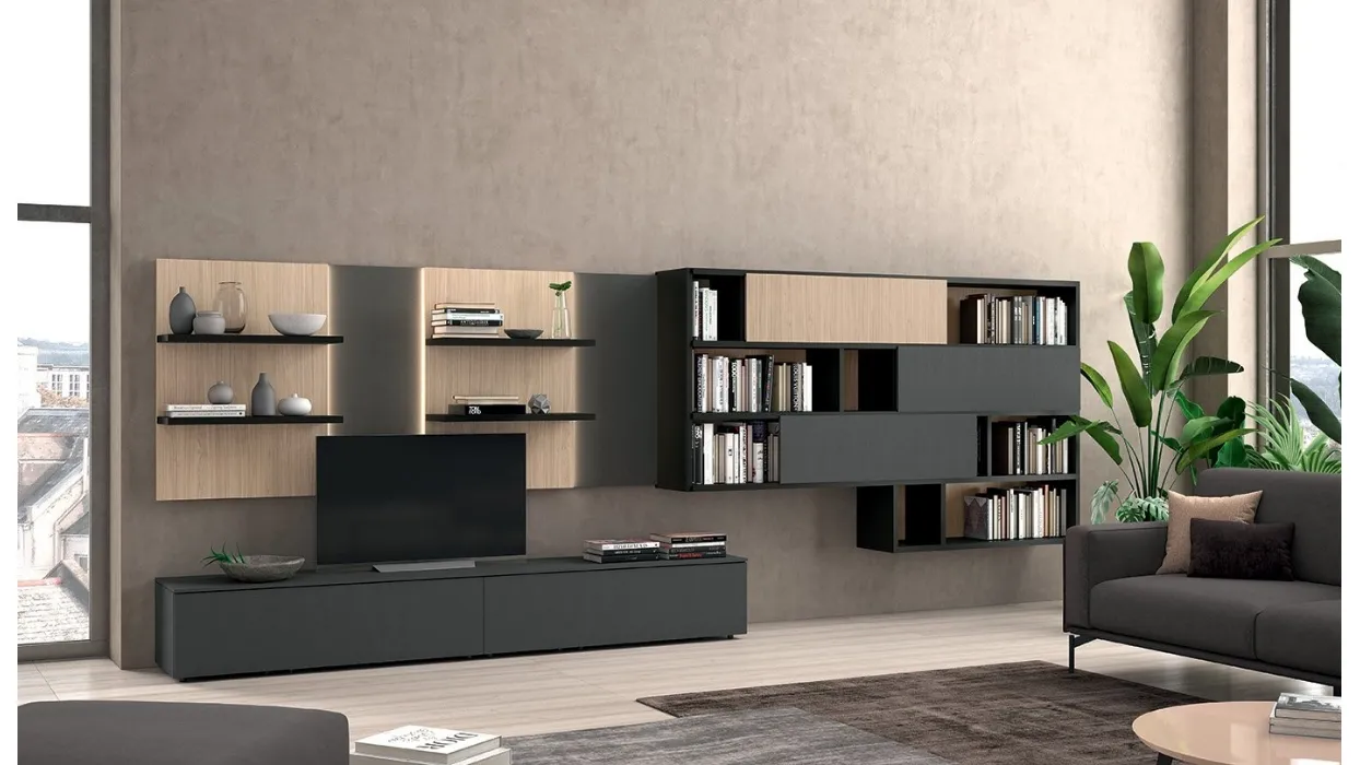 Libreria Vitalyty Luce Sospesa Grigia in melaminico di Colombini Casa
