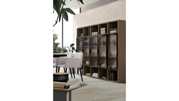 Libreria in melaminico con ante in vetro Golf Infinity L08B di Colombini Casa