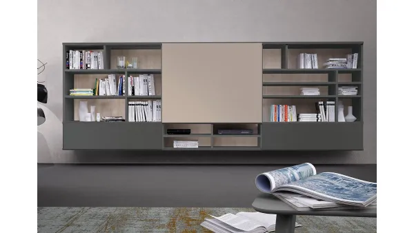 Libreria sospesa con anta scorrevole Golf Infinity L24A di Colombini Casa