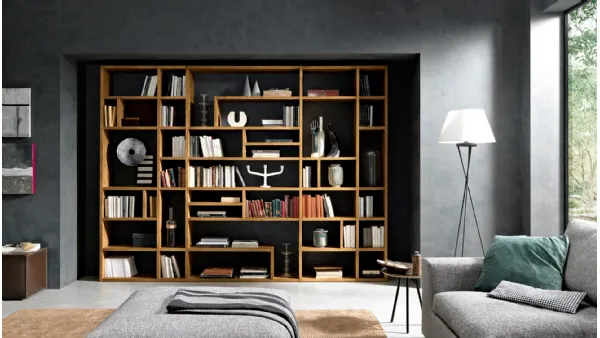 Libreria componibile in legno massello Mixer 06 di FGF Mobili