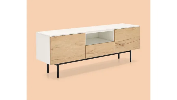 Madia Made CB6101 6 in nobilitato rovere naturale e nobilitato bianco di Connubia