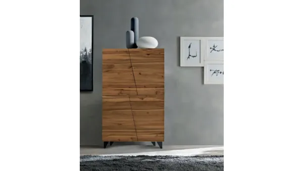 Madia Alta Dsquare Must in legno massello con piedi in metallo di FGF Mobili