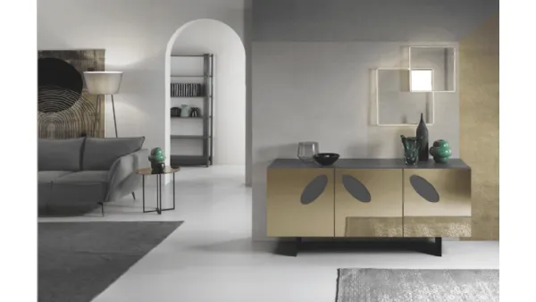 Madia Honey con ante in MDF rivestite in vetro specchio bronzo di Capodarte