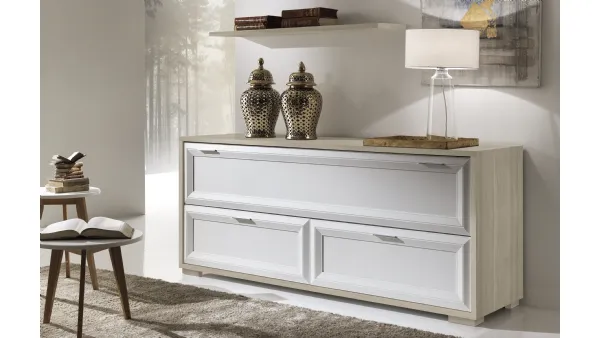 Madia Jazz composizione J060 finitura Bianco Frassino e Olmo Chiaro di Gierre Mobili