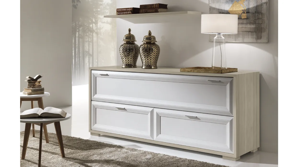 Madia Jazz composizione J060 finitura Bianco Frassino e Olmo Chiaro di Gierre Mobili