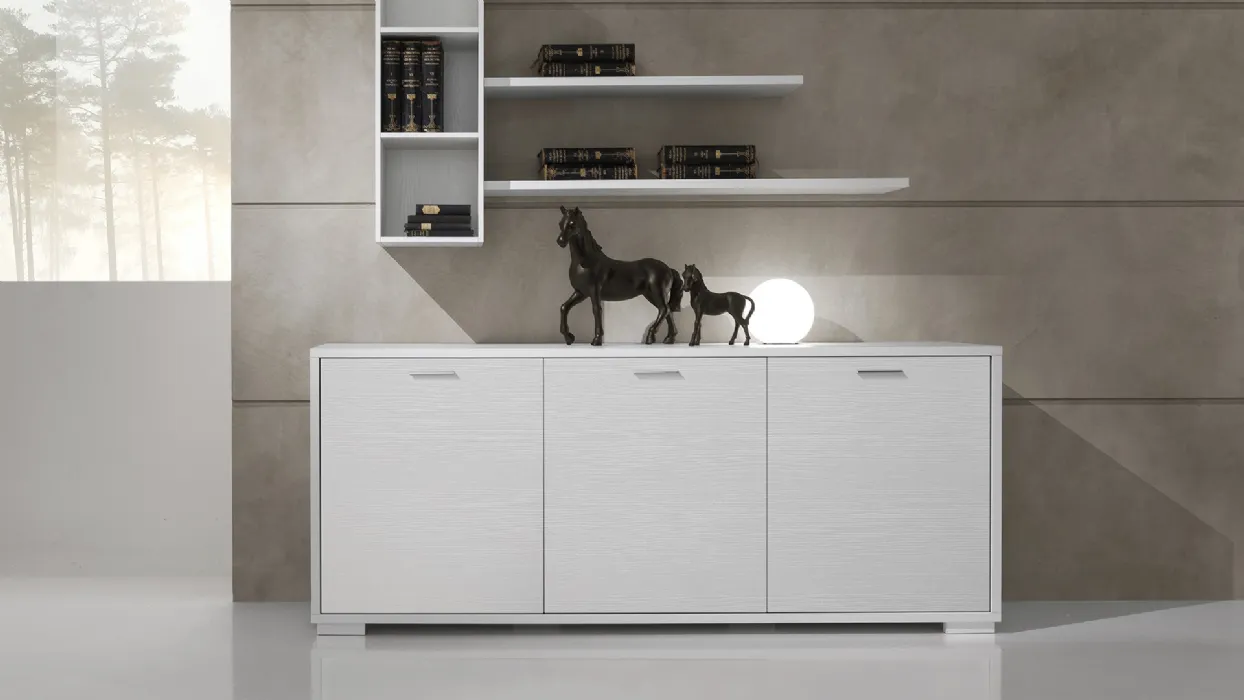 Madia Jazz composizione J071 finitura Bianco Frassino di Gierre Mobili