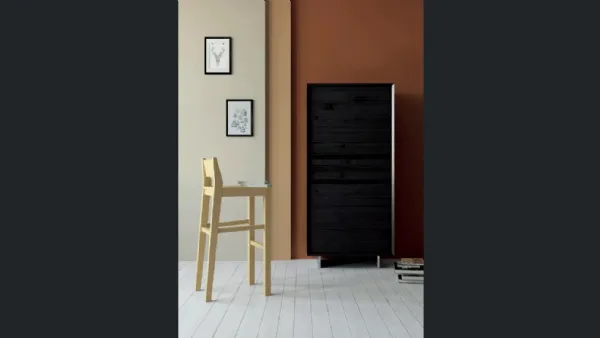 Madia alta Shark Art 1498px in legno laccato nero di Fratelli Mirandola