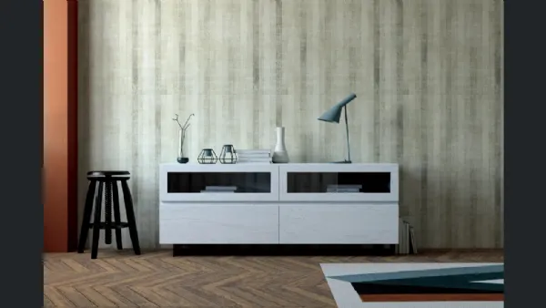 Madia Dallas Art 1010pa in legno con due cassetti e due ante a ribalta in vetro di Fratelli Mirandola