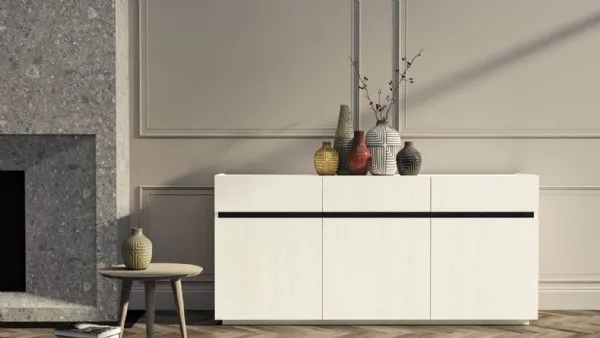 Madia moderna in legno di rovere laccato Teca di Fratelli Mirandola