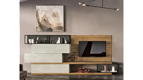 Parete Attrezzata 36Home 7009 finitura effetto legno di 2B Italia