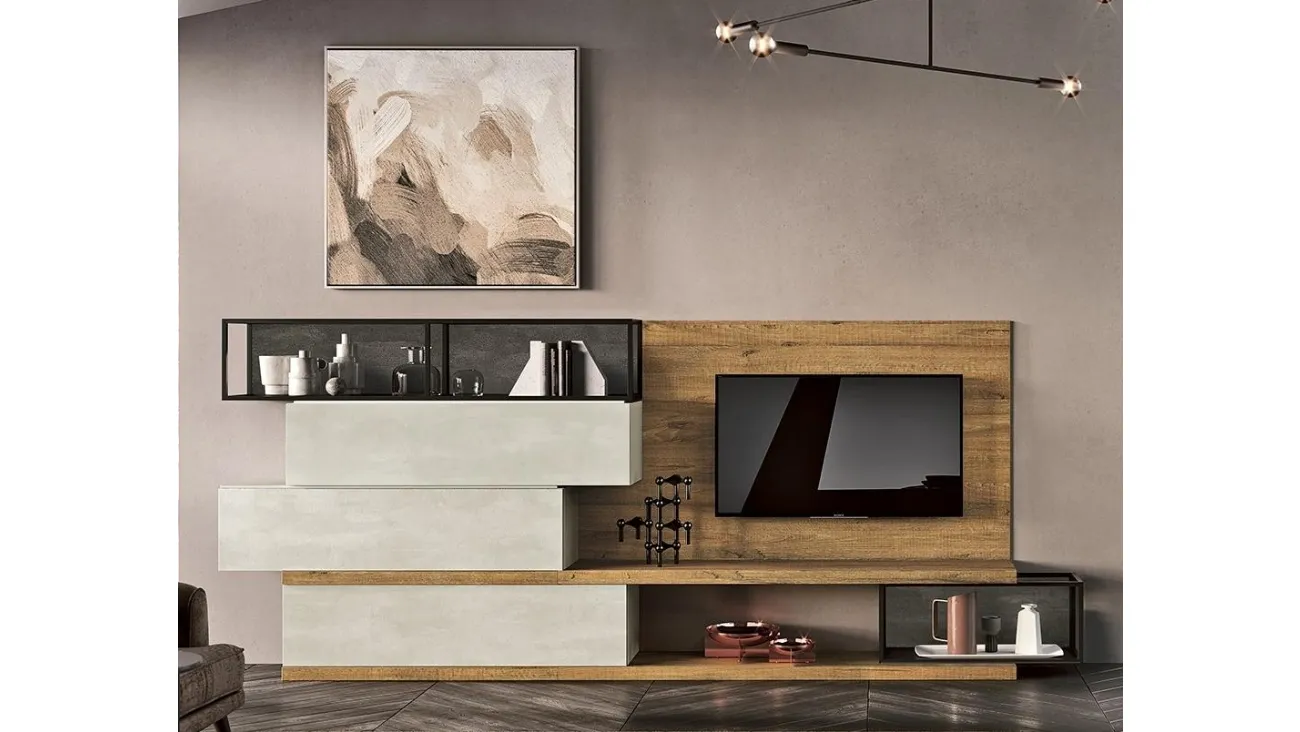 Parete Attrezzata 36Home 7009 finitura effetto legno di 2B Italia