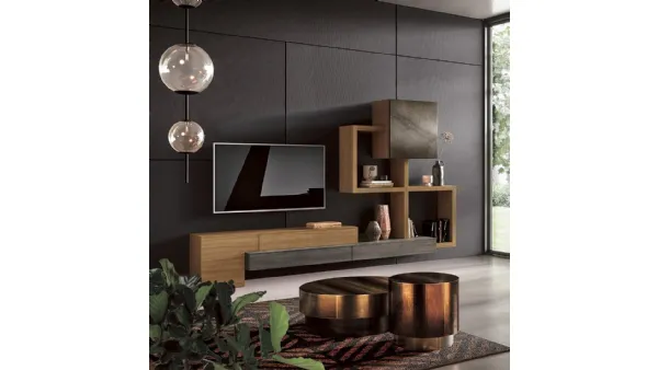 Parete Attrezzata 36Home 7013 finitura effetto legno di 2B Italia