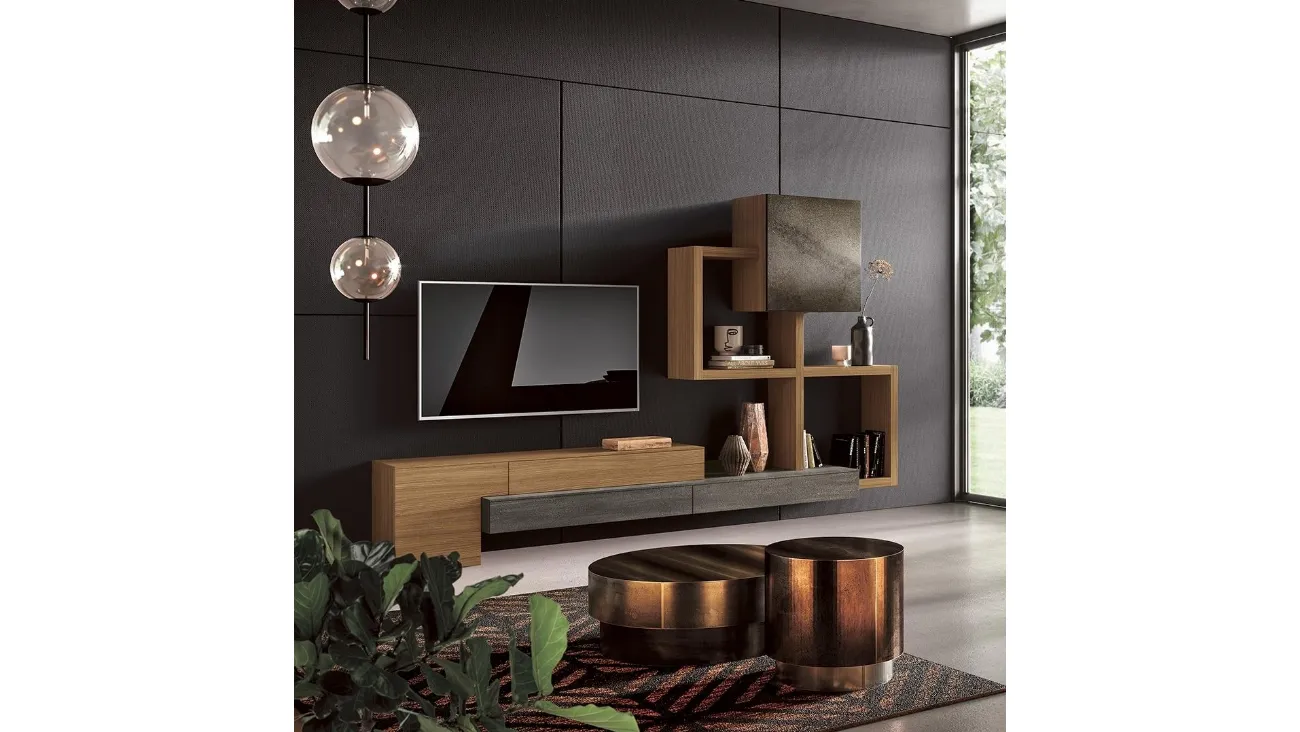 Parete Attrezzata 36Home 7013 finitura effetto legno di 2B Italia