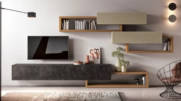 Parete Attrezzata 36Home 7014 in melaminico e laccato di 2B Italia