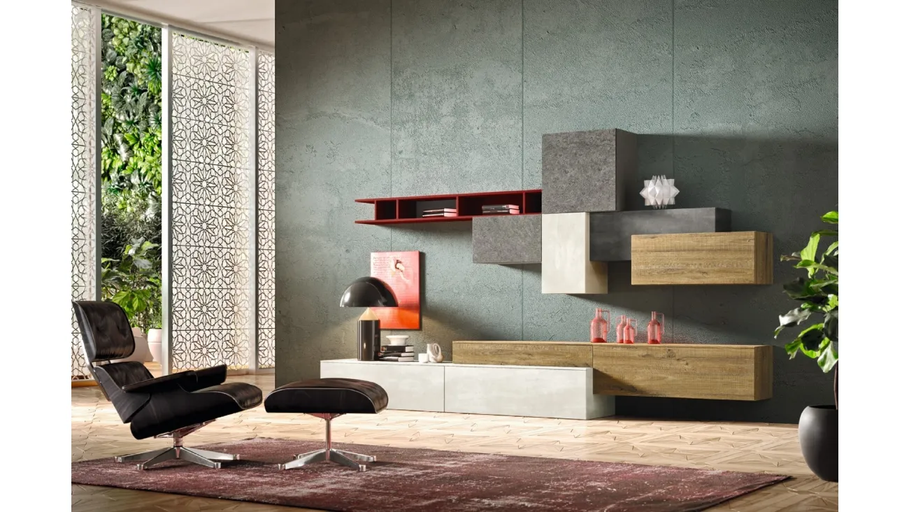 Parete Attrezzata Club36 Elite 5021 in melaminico di 2B Italia