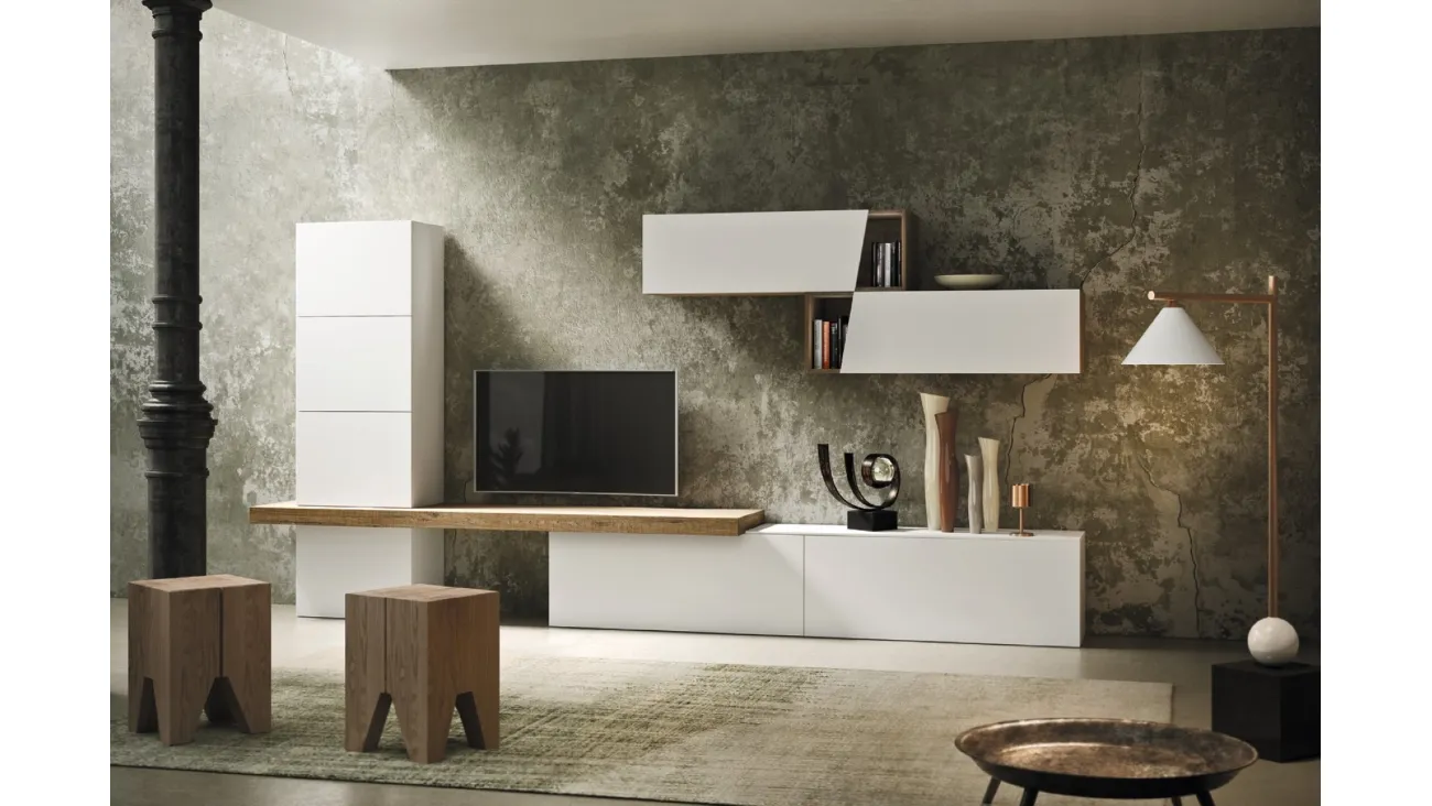 Parete Attrezzata Club36 Elite 5025 in laccato Bianco opaco di 2B Italia