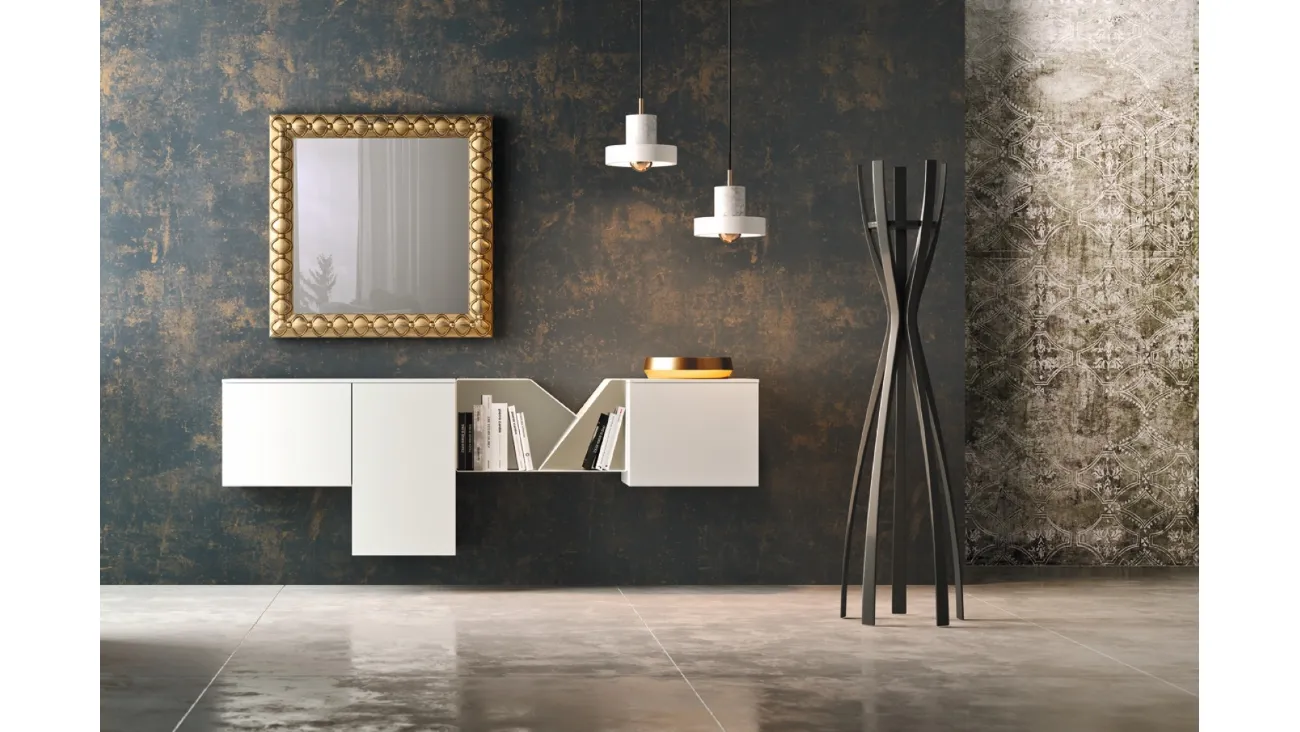 Parete Attrezzata sospesa Club36 Elite 5040 in laccato Bianco opaco di 2B Italia