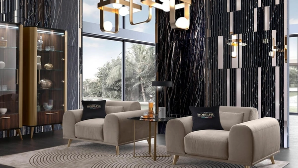 Poltrona in tessuto imbottito Malibu di Mobil Più