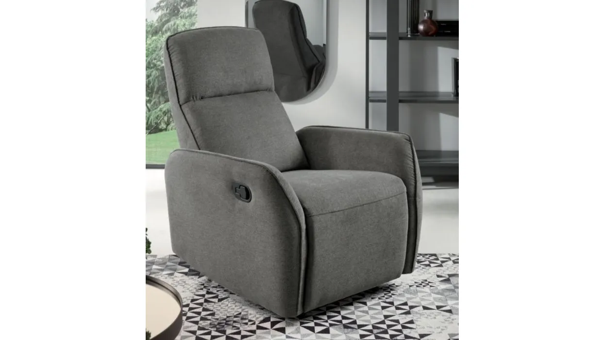 Poltrona relax recliner manuale in tessuto Galizia di Capodarte
