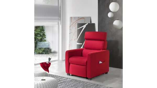 Poltrona Relax Lift Lila in tessuto con tasche laterali de Il Benessere